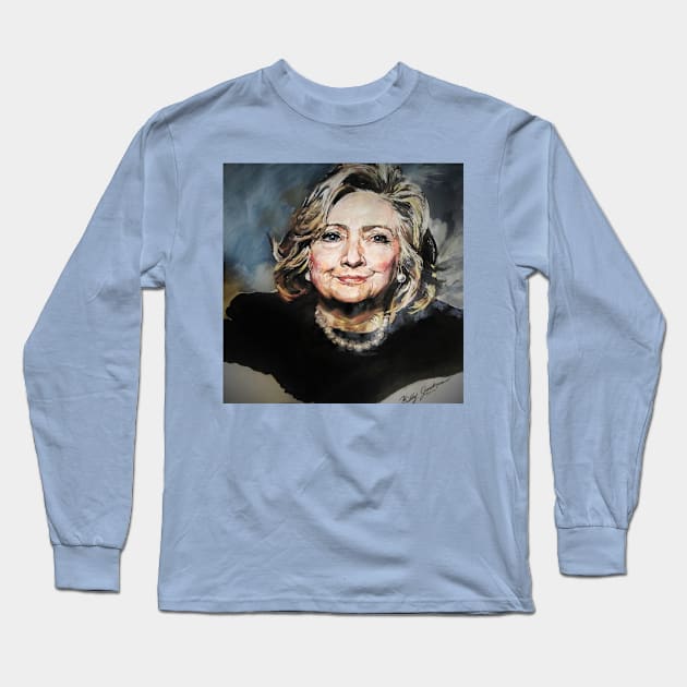 2016 Democratic Presidential Nominee Hillary Clinton Long Sleeve T-Shirt by billyhjackson86